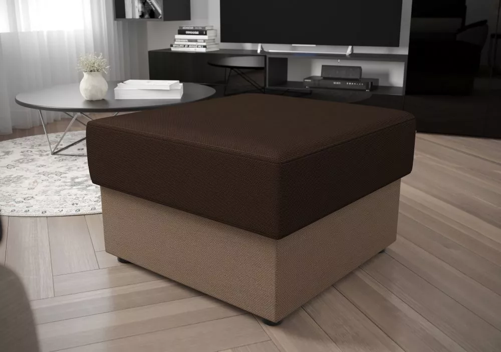 Pufs Rebi P Standard Auduma numurs: Rainbow 20 + 05, · Brūns + bēšs · 70 × 36 × 70 cm