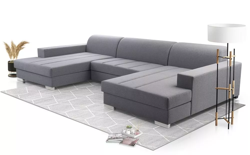 Dīvāns Mistral U Standard · Gaiši pelēks · 177 × 354 × 76 cm
