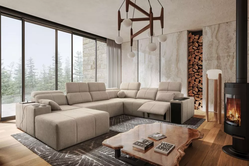 Dīvāns Mindy 8 MIX Standard · Bēšs · 291 × 359 × 77 cm