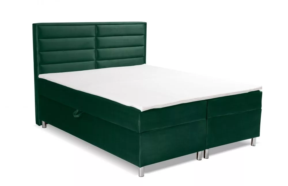 Gulta Avatar Boxspring Standard Guļamvietas platums: 140 cm, Guļamvietas garums: 200 cm, · Zaļš · 141 × 210 × 120 cm