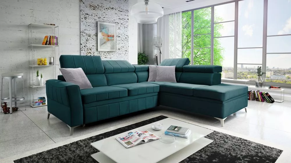 Dīvāns Bartez 3 Standard · Tirkīzs · 218 × 262 × 80 cm