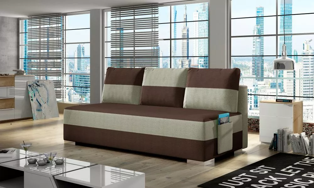 Dīvāns Atila standard · Brūns + kapučīno · 92 × 200 × 83 cm