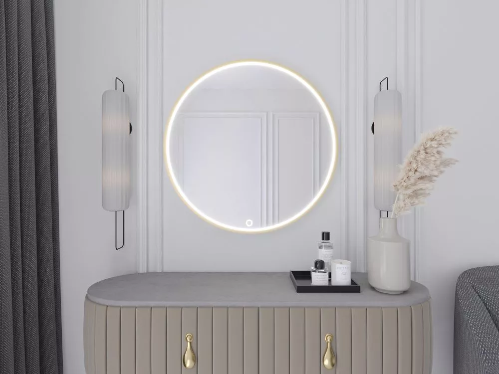 Spogulis Gerbinie L ar LED · Zelta · 2 cm