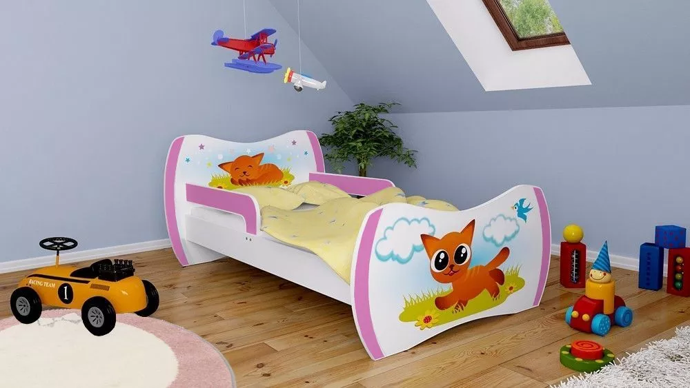 Bērnu gulta Dream L05 180x90 DM20 ar stelāžu Guļamvietas platums: 90 cm, Guļamvietas garums: 180 cm, · 114 × 184 × 71 cm