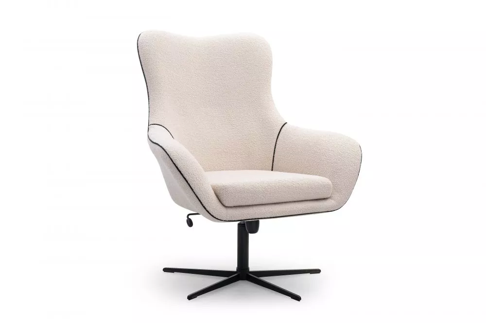 Mīksts krēsls Elis Standard Sēdvietas dziļums: 55 cm, Maksimālais dziļums: 106 cm, · Krēma · 88 × 88 × 110 cm