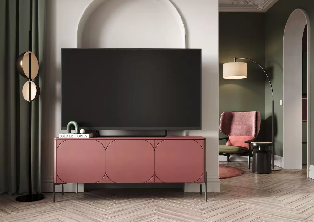 TV tumba Sonatia RTV 150 3D1SZ · Sarkans · 154 × 45 × 65 cm