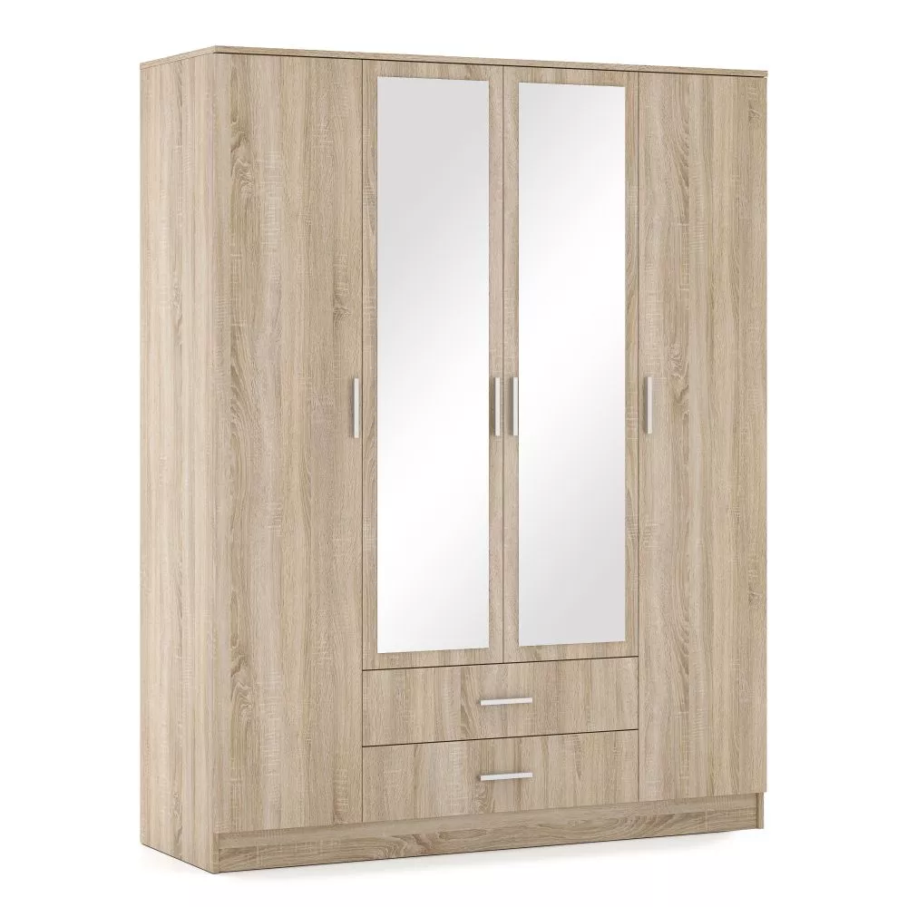 Skapis Romek ar spoguli · Sonoma · 160 × 52 × 205 cm