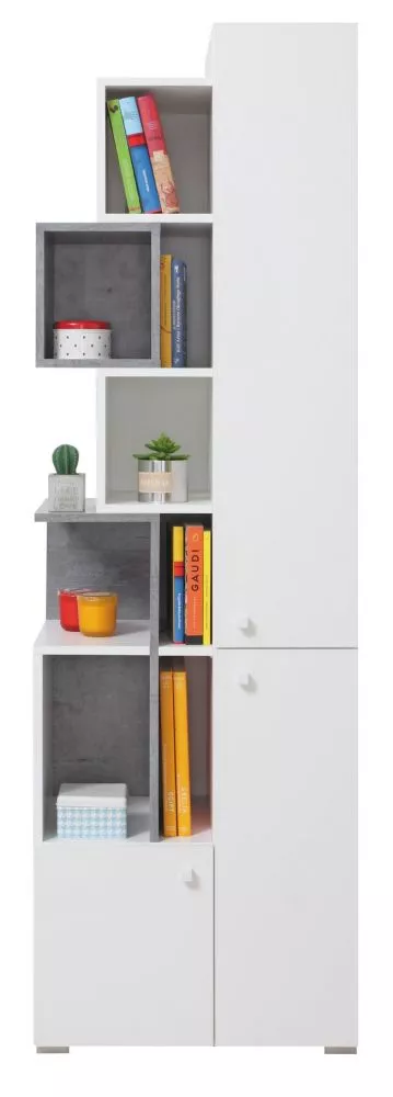 Plaukts Sigma SI4 · Balts + betons · 60 × 190 × 40 cm