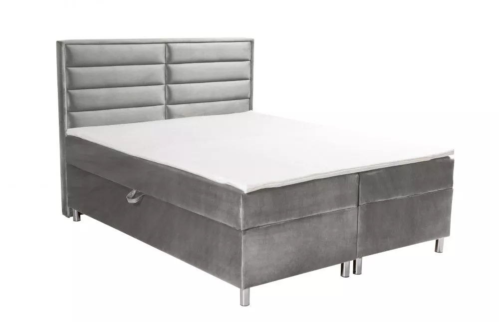 Gulta Avatar Boxspring Standard Guļamvietas platums: 140 cm, Guļamvietas garums: 200 cm, · Pelēks · 141 × 210 × 120 cm