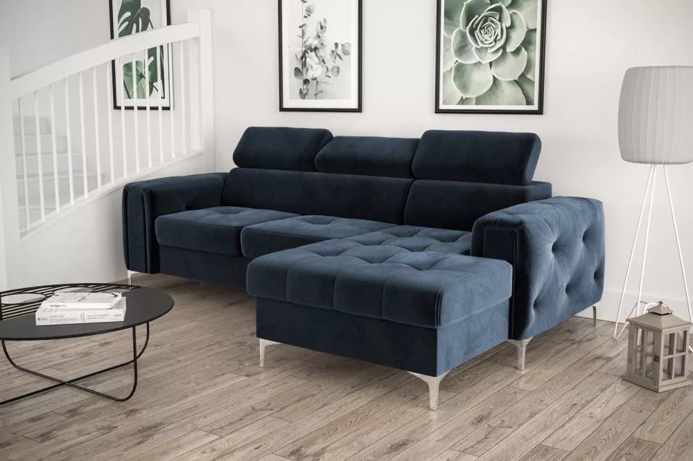 Dīvāns Orion Mini standard · Tumši zils · 165 × 255 × 78 cm