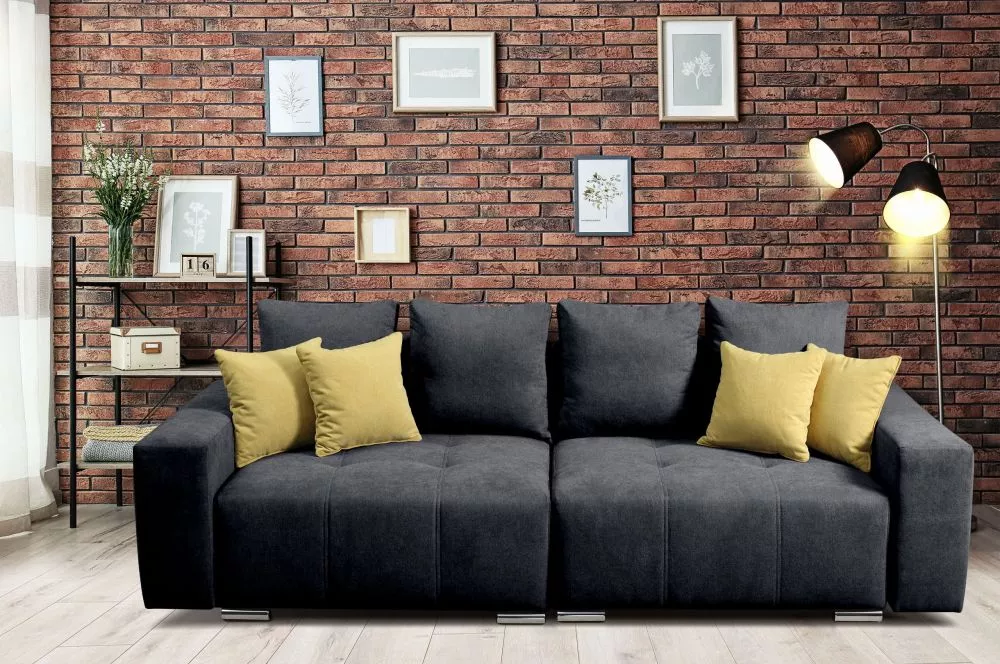 Dīvāns Mary sofa Big standard · Melns · 100 × 250 × 88 cm