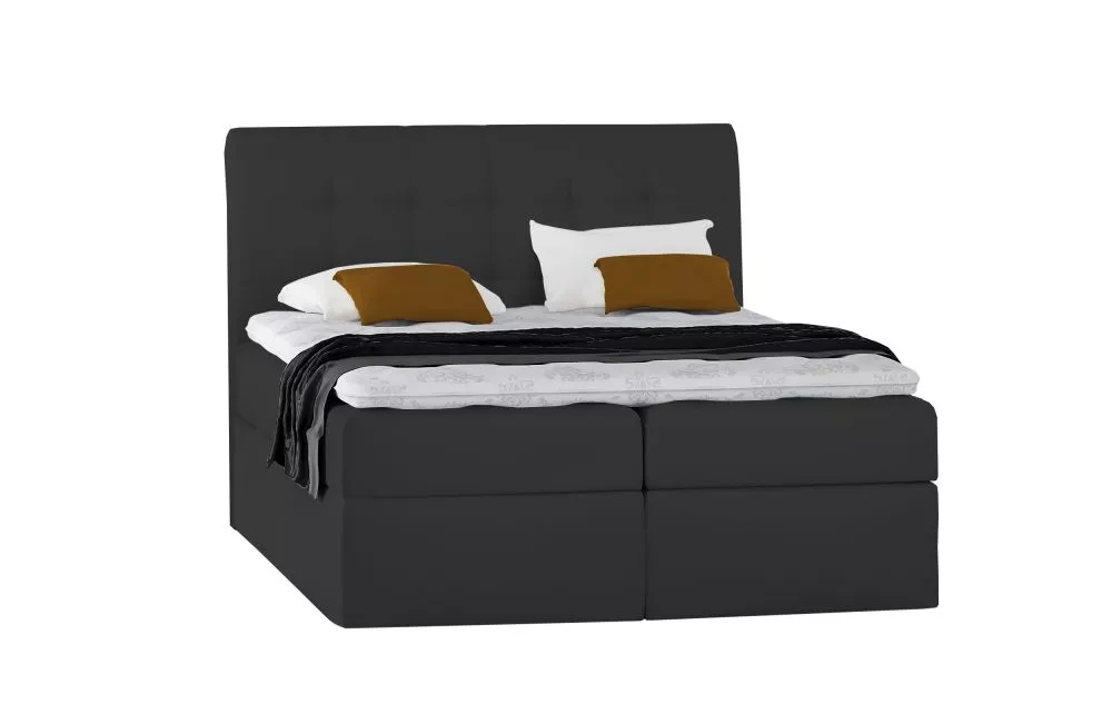 Gulta Boxspring 50 standard Guļamvietas platums: 180 cm, Guļamvietas garums: 200 cm, · Melns · 181 × 210 × 130 cm