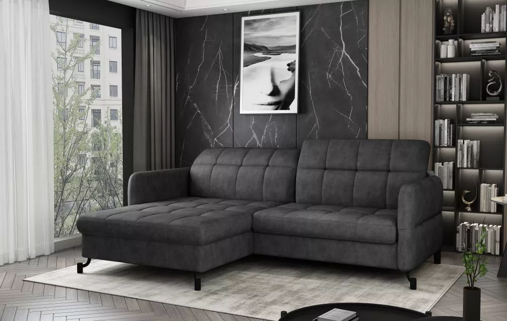 Dīvāns Lorelle Premium standard · Antracīts · 160 × 225 × 105 cm