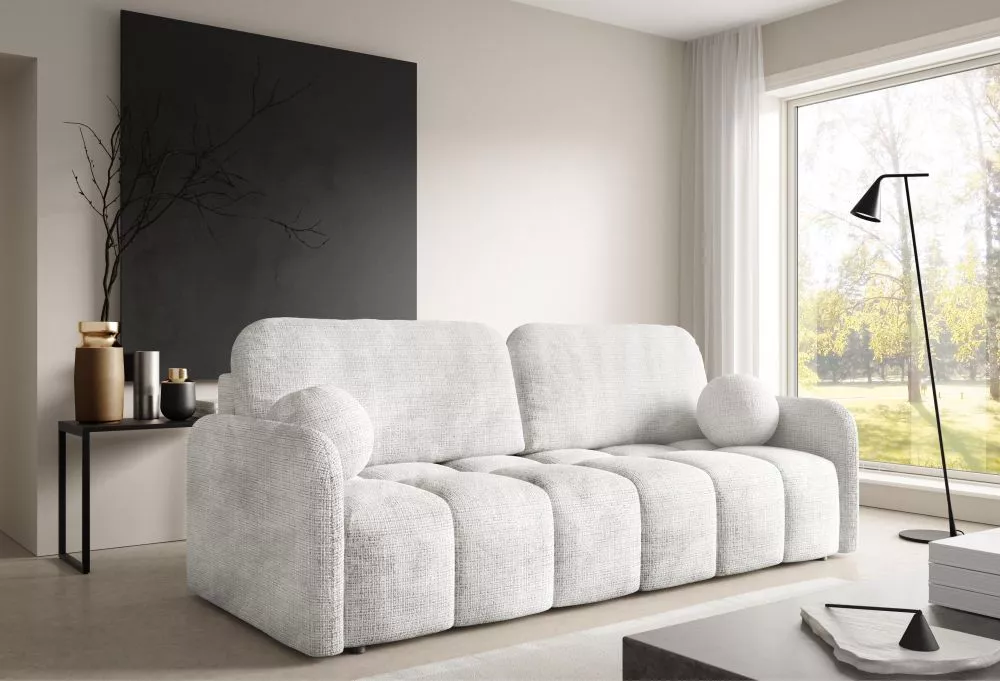 Dīvāns Cube Premium Standard · Balts krēms · 88 × 218 × 90 cm