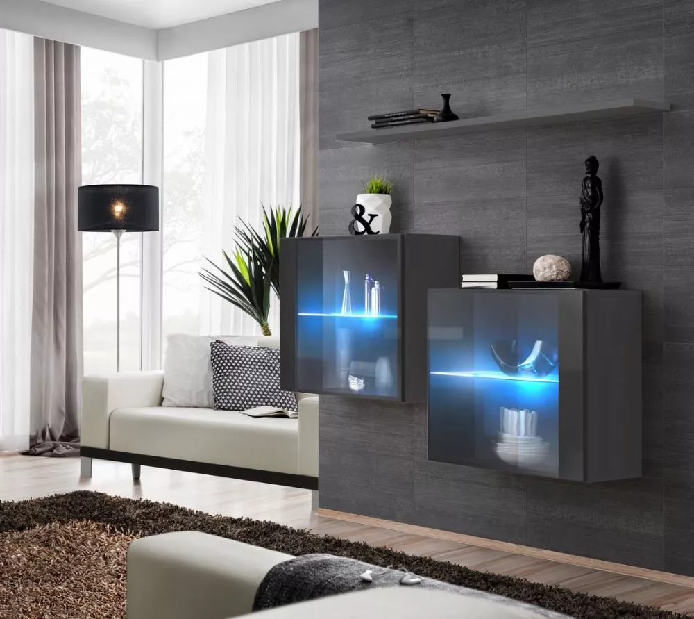 Plaukts Switch SB 3 · Grafīts · 130 × 110 × 30 cm