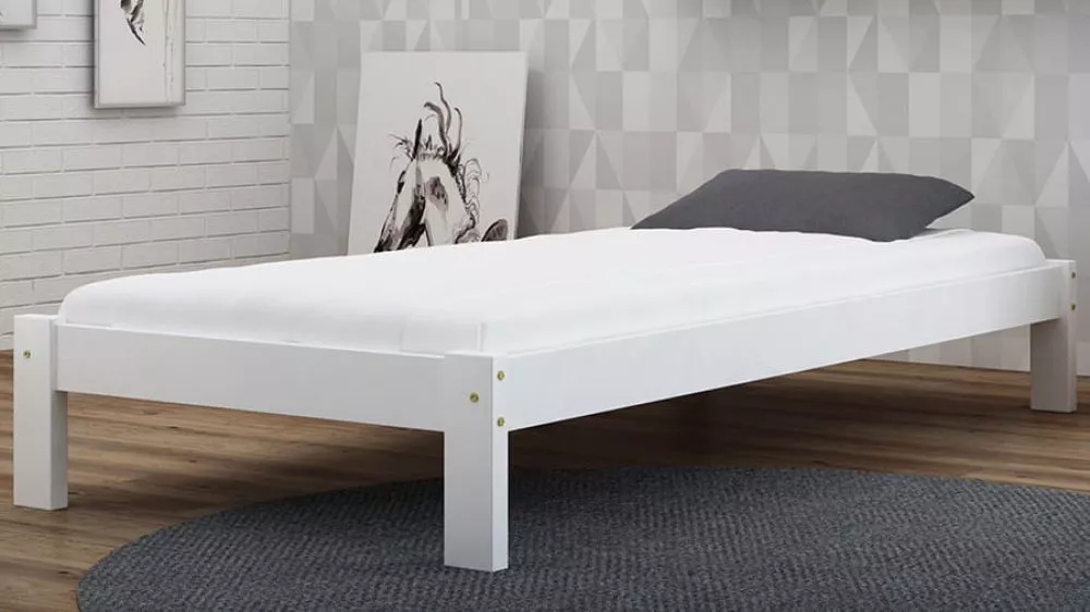 Gulta Liliana ar stelāžu Guļamvietas platums: 90 cm, Guļamvietas garums: 200 cm, · Balts · 100 × 208 × 34 cm