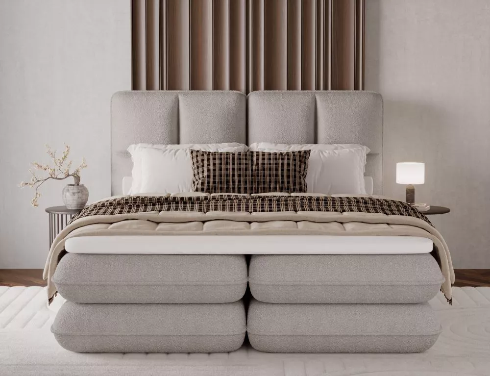 Gulta Tonila Boxspring Standard Guļamvietas platums: 180 cm, Guļamvietas garums: 200 cm, · Bēšs · 212 × 235 × 127 cm