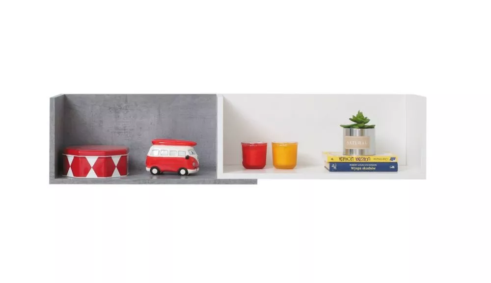 Plaukts Sigma SI14 · Balts + betons · 110 × 25 × 25 cm