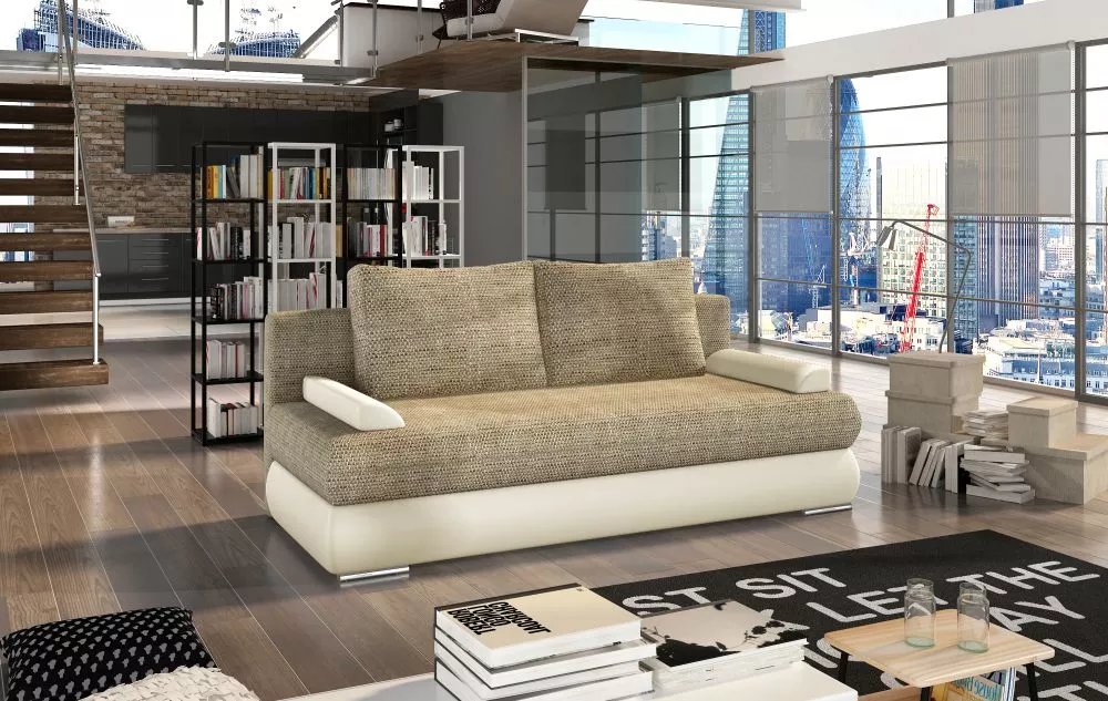 Dīvāns Milo Lux standard · Bēšs + krēms · 95 × 213 × 90 cm