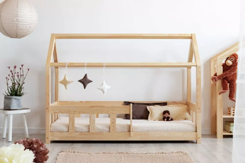 Bērnu gulta Mila MBP ar stelāžu Guļamvietas platums: 80 cm, Guļamvietas garums: 200 cm, · Priede · 86 × 209 × 128 cm