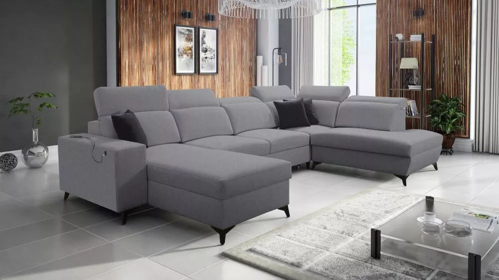 Dīvāns Bartone 6 Mix Standard · Pelēks · 224 × 363 × 83 cm