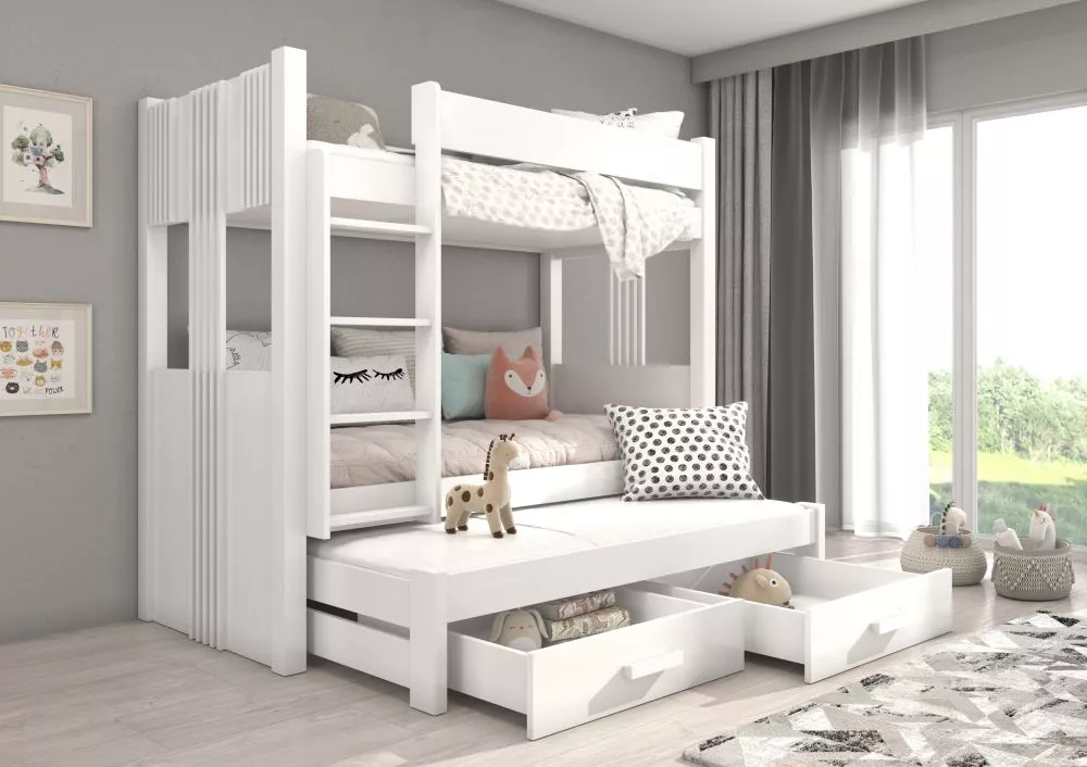 Bērnu gulta Artema ar stelāžam Guļamvietas platums: 80 cm, Guļamvietas garums: 180 cm, · 93 × 194 × 174 cm
