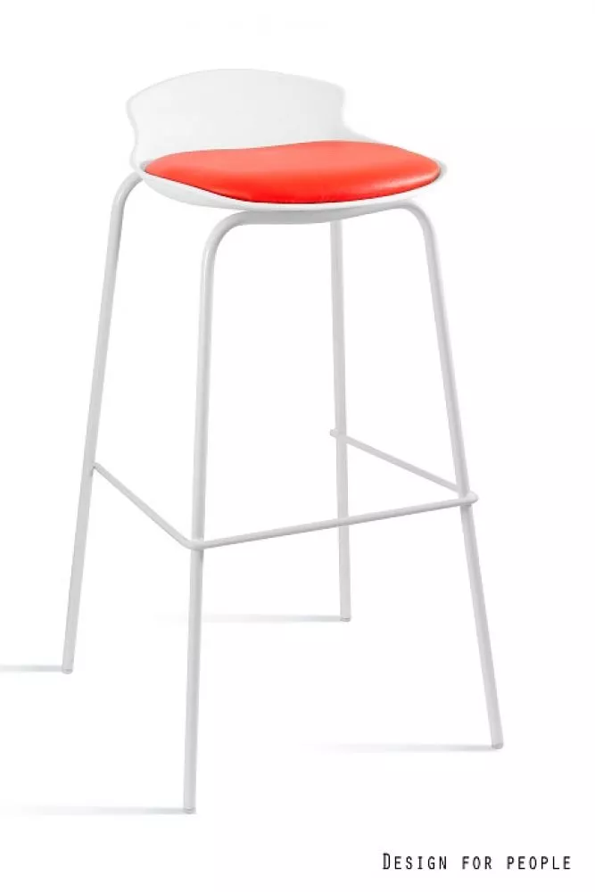 Krēsls Duke White · Balts + sarkans · 86 × 41 × 47 cm