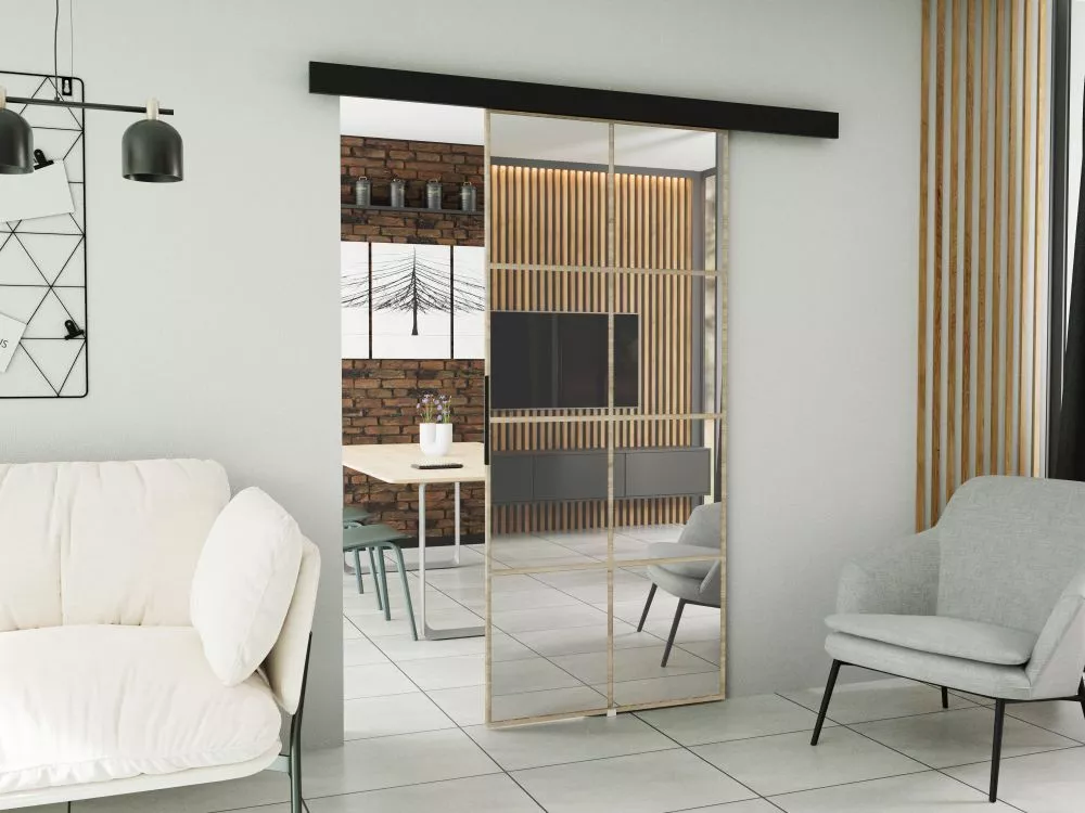 Bīdāmās durvis Loki Mirror · Sonoma · 106 × 205 cm