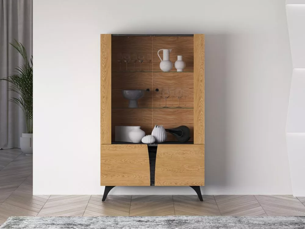 Sekcija Toscania 03 ar LED Korpusa krāsa: ozols, · 95 × 40 × 152 cm
