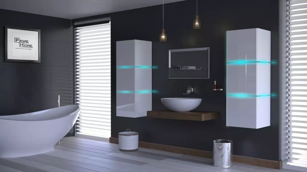 Vannas istabas komplekts Alius 14 ar LED · Balts · 110 × 35 cm