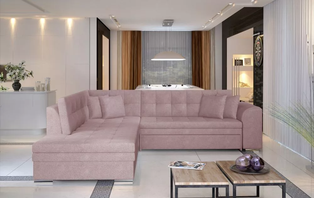Dīvāns Pieretta Lux Standard · Rozā · 205 × 260 × 80 cm