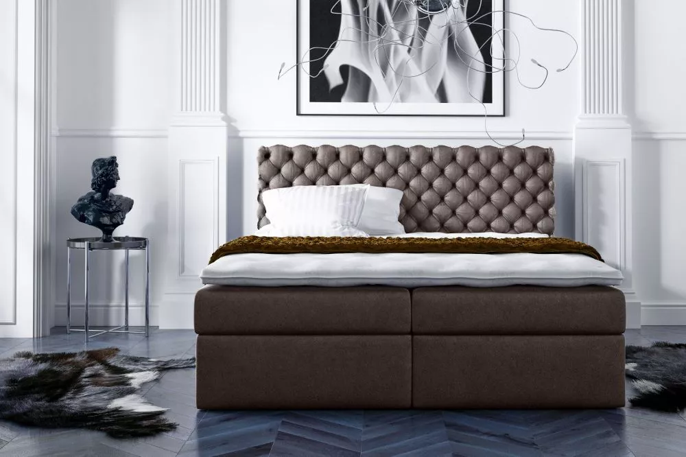 Gulta Piano Boxspring Premium Standard Guļamvietas platums: 120 cm, Guļamvietas garums: 200 cm, · Brūns · 124 × 213 × 12