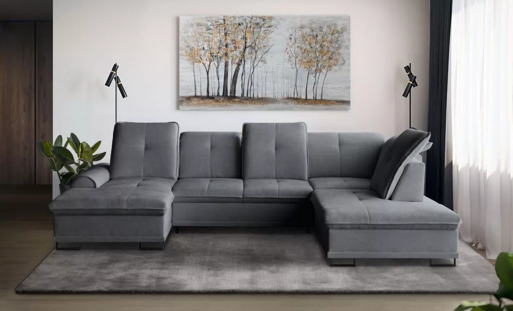 Dīvāns Boss U Standard · Tumši pelēks · 230 × 346 × 90 cm