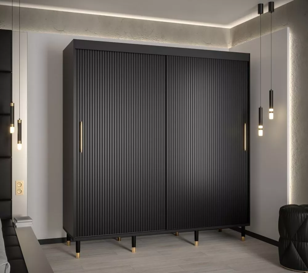 Skapis Calipso Slim 1 · Melns · 200 × 62 × 208 cm