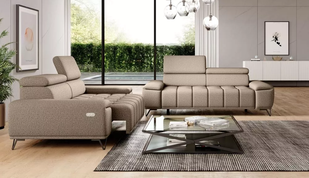 Komplekts Palladio 3S+2S Electric Standard · Brūns · 110 × 212 × 77 cm