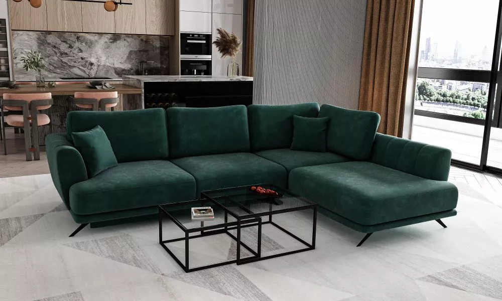 Dīvāns Larde Premium Standard · Tumši zaļš · 178 × 280 × 90 cm