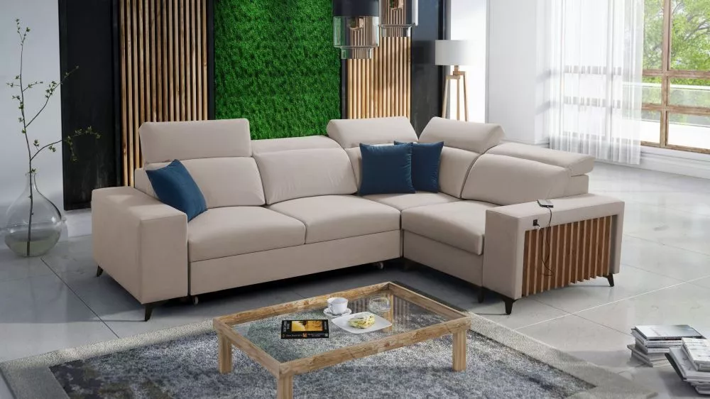 Dīvāns Bartone 2 Standard · Kapučino · 203 × 283 × 83 cm