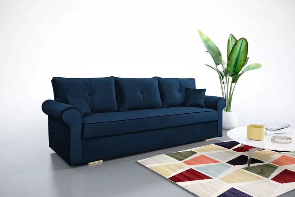 Dīvāns Stockholm 3S standard · Zils · 85 × 237 × 90 cm