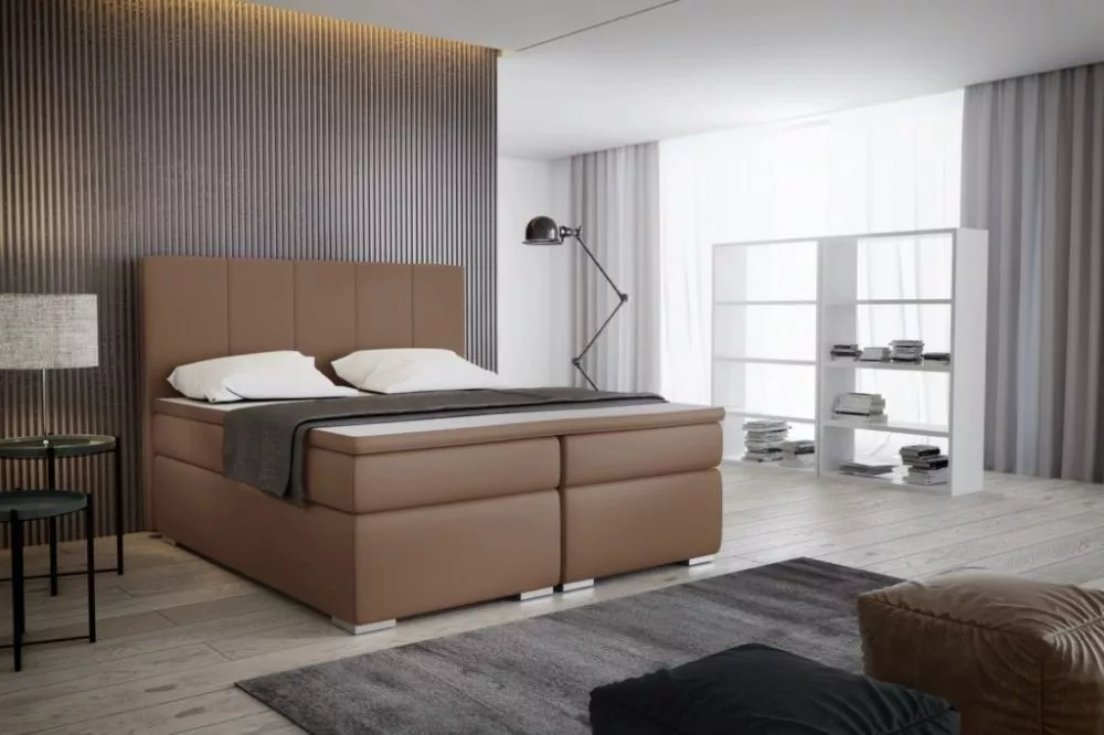 Gulta Bona Boxspring Standard Guļamvietas platums: 160 cm, Guļamvietas garums: 200 cm, · Brūns · 170 × 206 × 120 cm