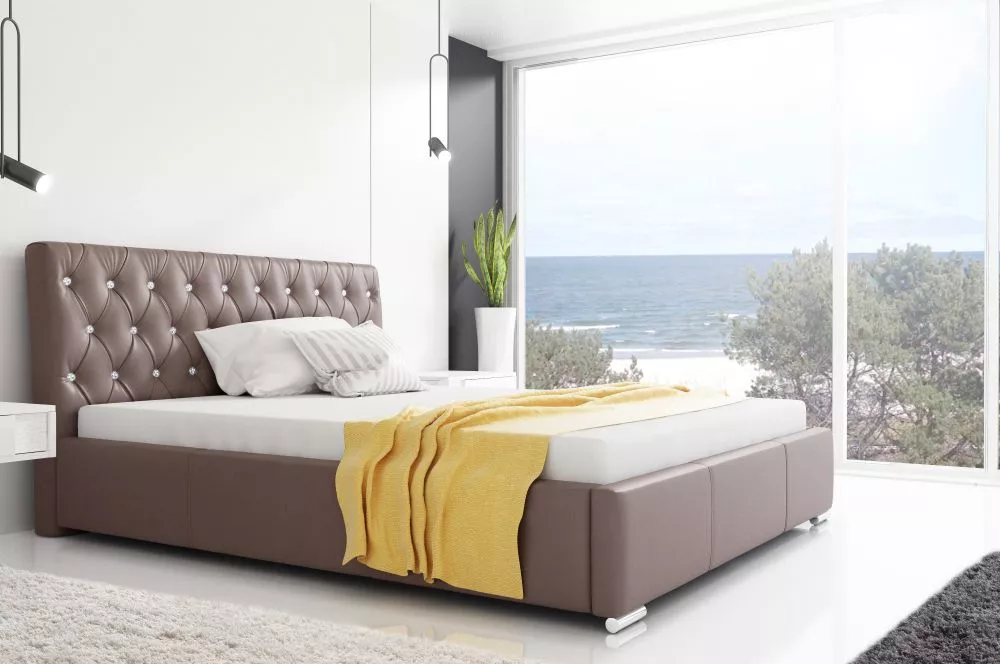 Gulta Retro standard ar stelāžu Guļamvietas platums: 160 cm, Guļamvietas garums: 200 cm, stelāžas tips: metāla, · Brūns 