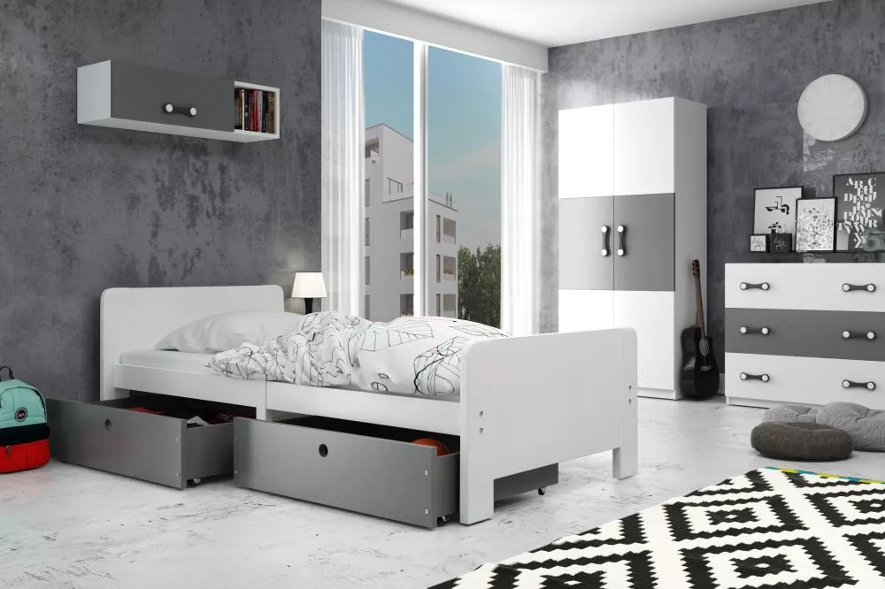 Bērnu gulta Arek ar stelāžu Guļamvietas platums: 80 cm, Guļamvietas garums: 200 cm, · 88.5 × 203 × 64 cm