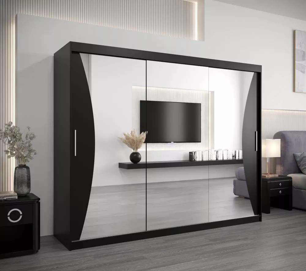 Skapis Monaco · Melns · 250 × 62 × 200 cm