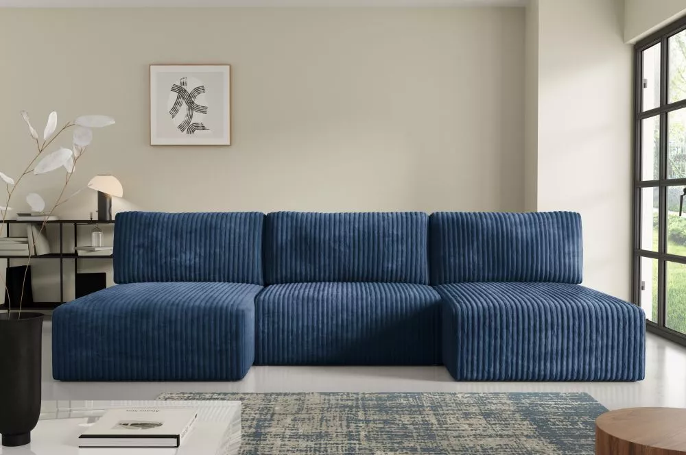 Dīvāns Bergamo U Tilia standard · Zils · 149 × 304 × 70 cm