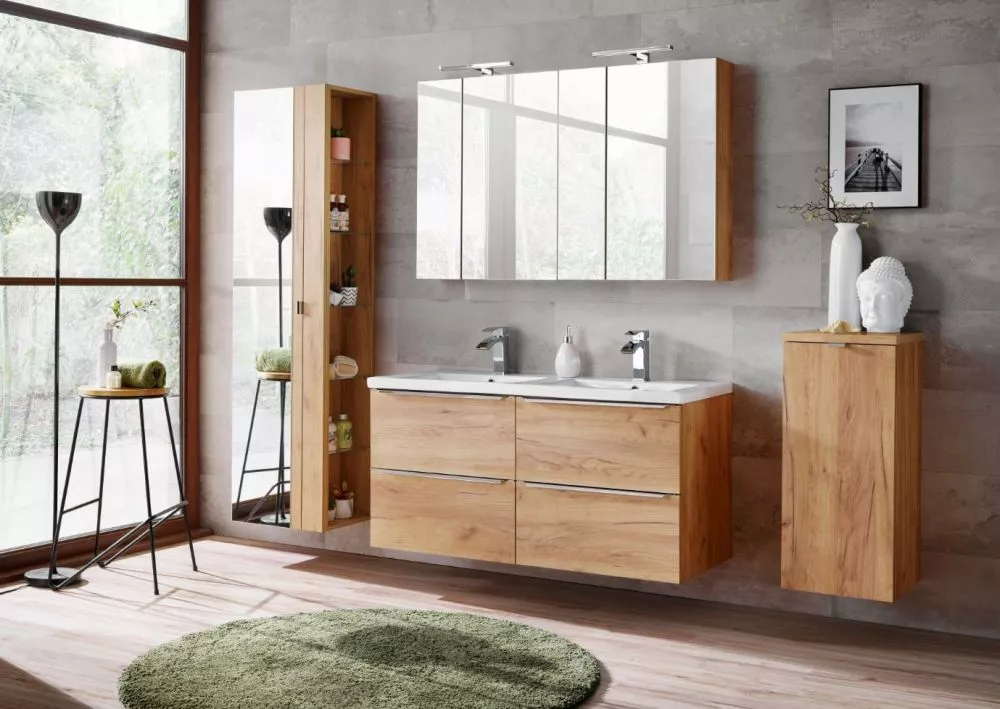 Vannas istabas komplekts Capri Oak 5 ar LED · 170 × 46 cm