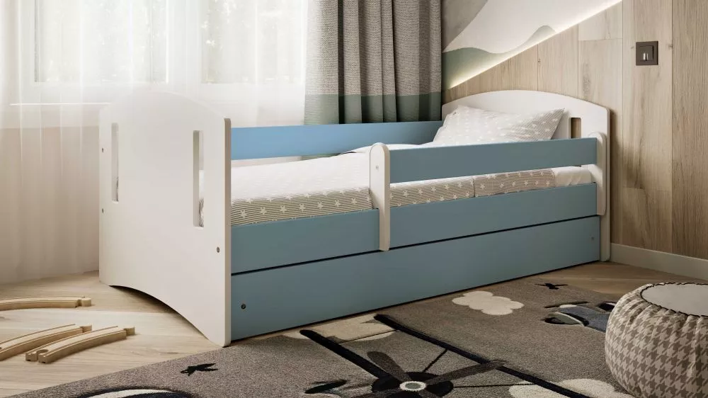 Bērnu gulta Classic 2 ar stelāžu Guļamvietas platums: 80 cm, Guļamvietas garums: 140 cm, · 90 × 144 × 65 cm
