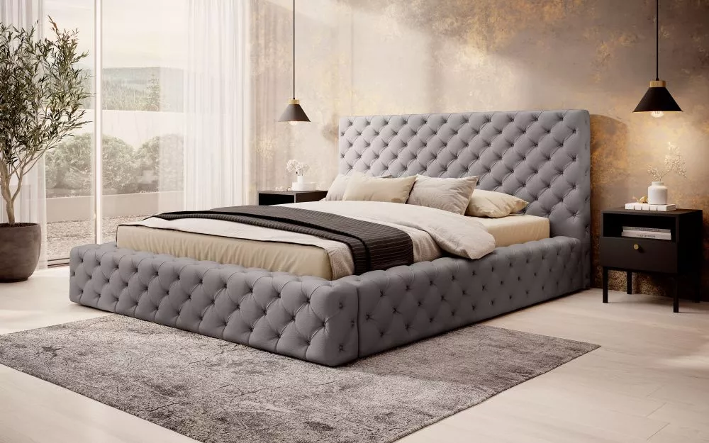Gulta Princce Standard ar stelāžu Guļamvietas platums: 180 cm, Guļamvietas garums: 200 cm, stelāžas tips: metāla, · Pelē