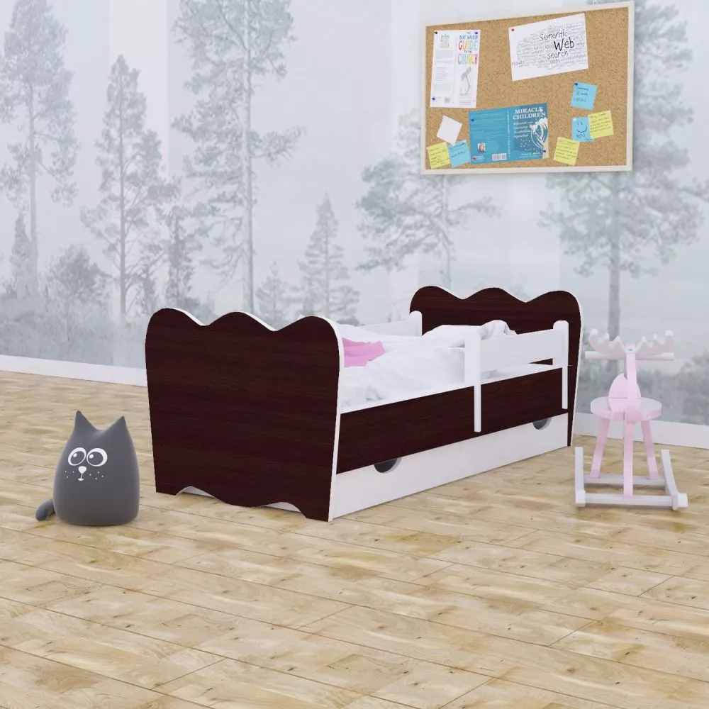 Bērnu gulta Classic L04 160x80 ar stelāžu Guļamvietas platums: 80 cm, Guļamvietas garums: 160 cm, · Kastanis venge · 92 