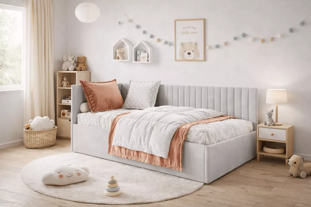 Gulta Bruno SM02 Standard Guļamvietas platums: 80 cm, Guļamvietas garums: 180 cm, · Pelēks · 88 × 190 × 80 cm
