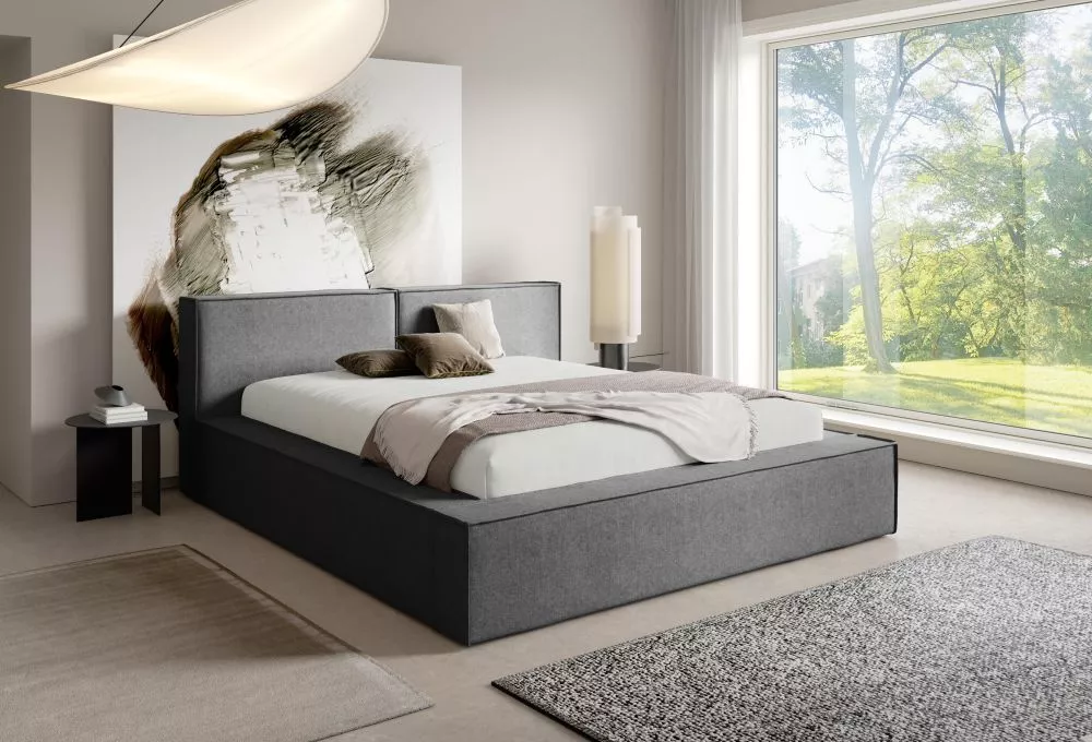 Gulta Dali Standard ar stelāžu Guļamvietas platums: 120 cm, Guļamvietas garums: 200 cm, stelāžas tips: koka, · Pelēks · 