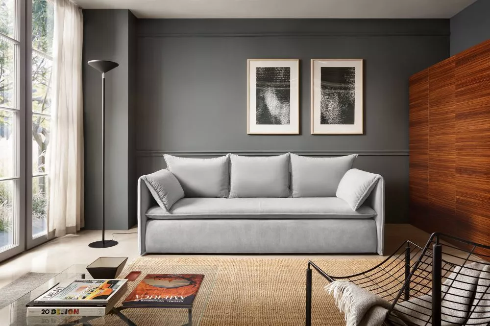 Dīvāns Gold Sofa standard · Gaiši pelēks · 105 × 218 × 89 cm